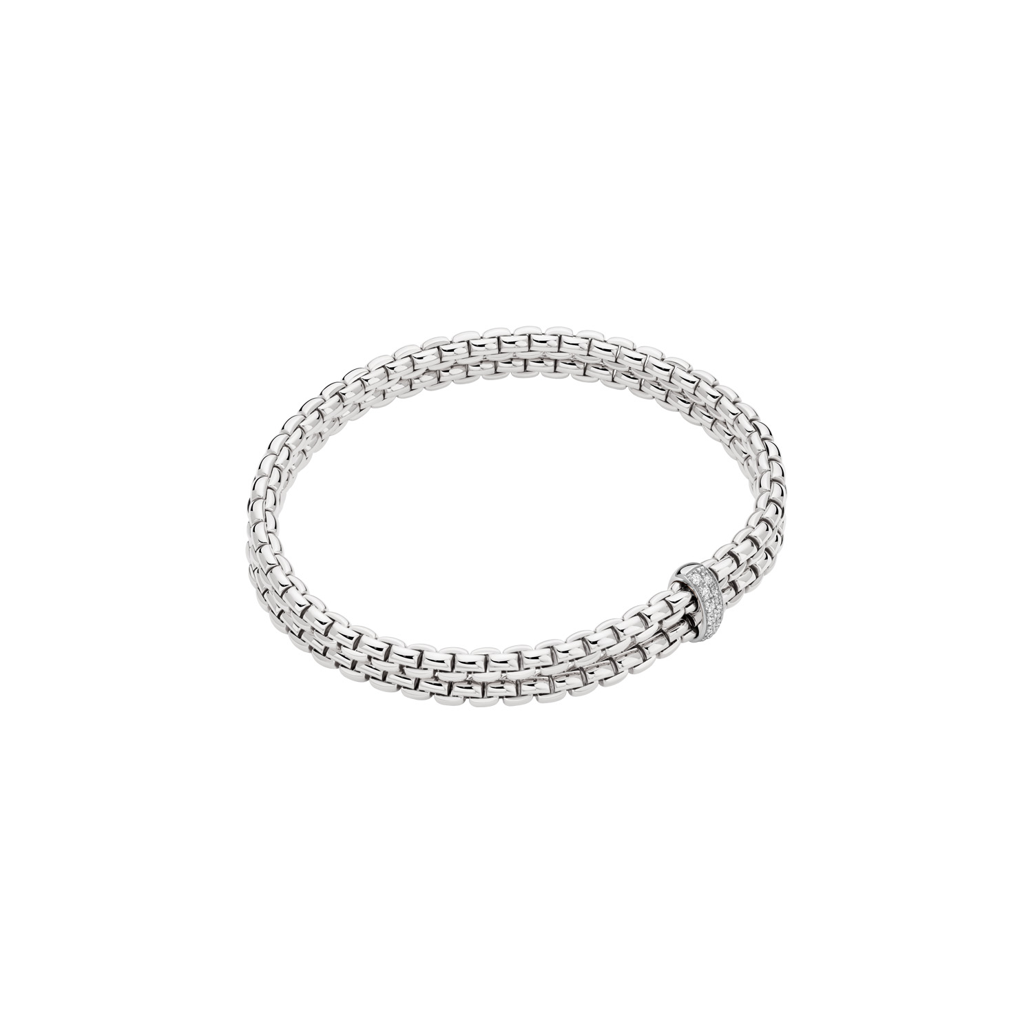 【まる】fope EKA MUSTHAVE BICOLOR FLEX'IT FOPE Eka Tiny Flex'it White Gold and Diamond Double Bracelet